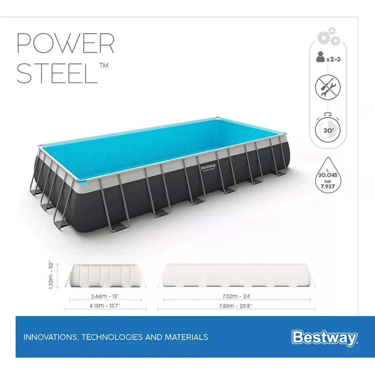 Бассейн каркасный 732x366x132 см с песчаным фильтром и аксессуарами BESTWAY 56475 Бассейн каркасный 732x366x132 см с песчаным фильтром и аксессуарами BESTWAY 56475